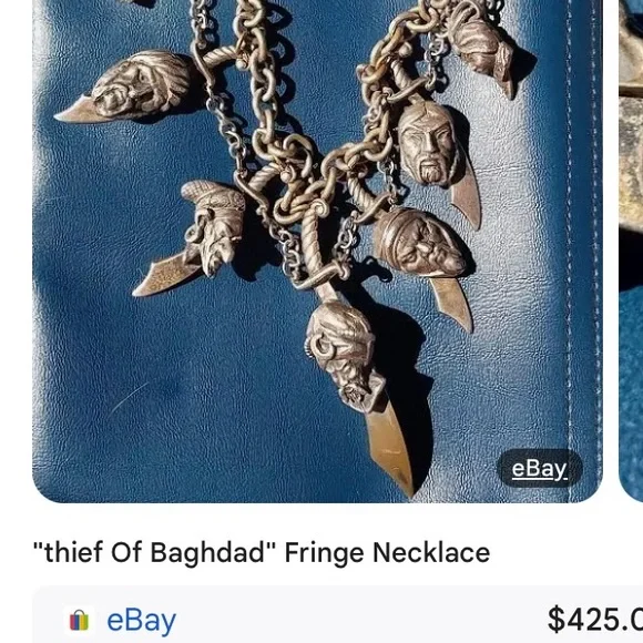 Thief of Baghdad 1940 Korda Pirate Faces Turbans Movie Silver Choker Vintage - Picture 7 of 8